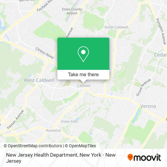 Mapa de New Jersey Health Department