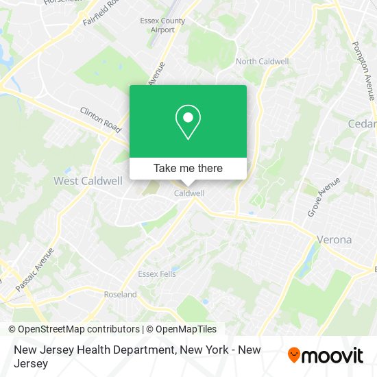 New Jersey Health Department map