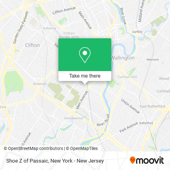 Shoe Z of Passaic map