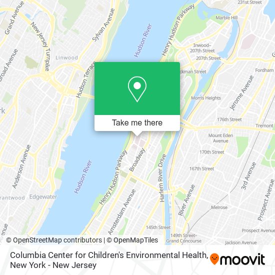 Columbia Center for Children's Environmental Health map