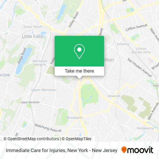 Immediate Care for Injuries map