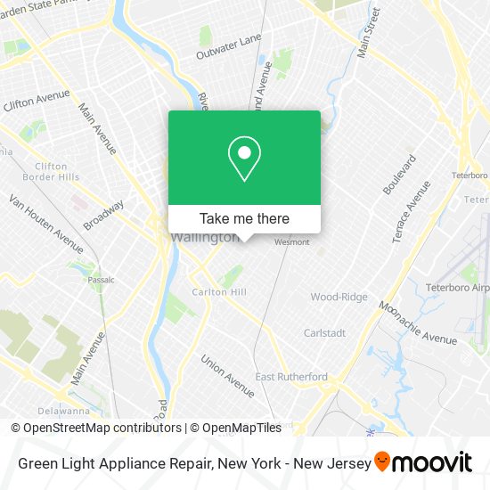 Mapa de Green Light Appliance Repair