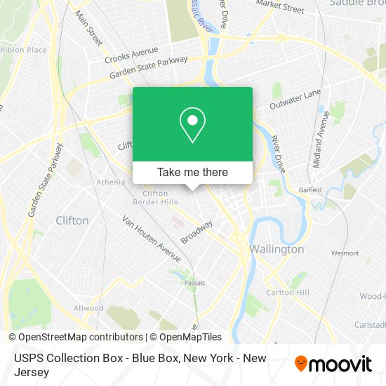 Mapa de USPS Collection Box - Blue Box