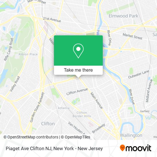 Piaget Ave Clifton NJ map