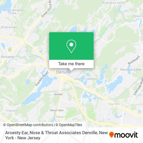 Mapa de Aroesty Ear, Nose & Throat Associates Denville
