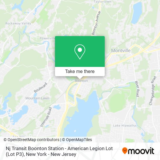 Mapa de Nj Transit Boonton Station - American Legion Lot (Lot P3)