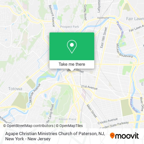 Mapa de Agape Christian Ministries Church of Paterson, NJ