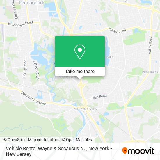 Mapa de Vehicle Rental Wayne & Secaucus NJ