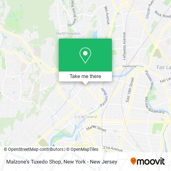 Malzone's Tuxedo Shop map