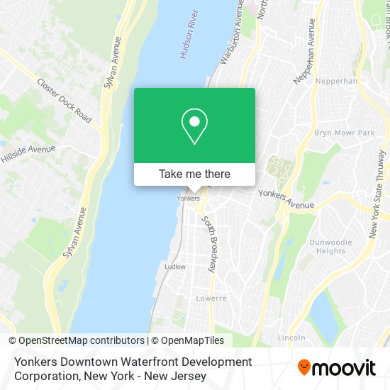 Mapa de Yonkers Downtown Waterfront Development Corporation