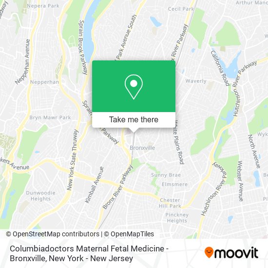 Mapa de Columbiadoctors Maternal Fetal Medicine - Bronxville
