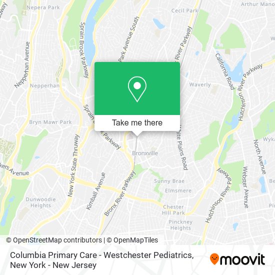 Columbia Primary Care - Westchester Pediatrics map