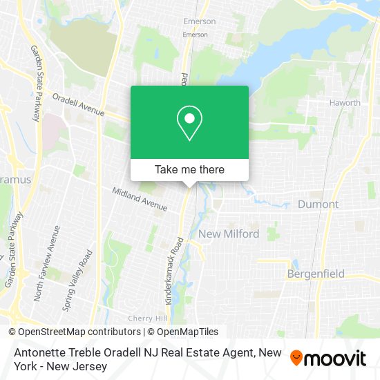 Mapa de Antonette Treble Oradell NJ Real Estate Agent