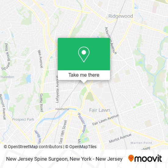 Mapa de New Jersey Spine Surgeon