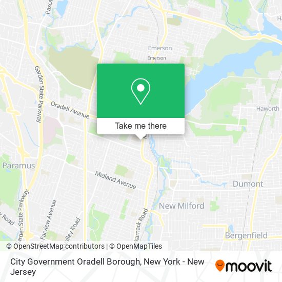 City Government Oradell Borough map