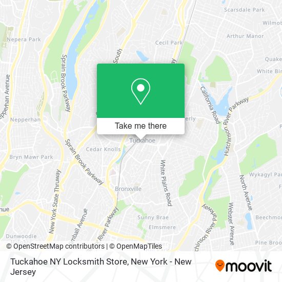 Mapa de Tuckahoe NY Locksmith Store