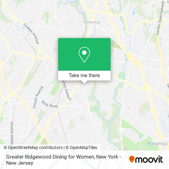 Greater Ridgewood Dining for Women map