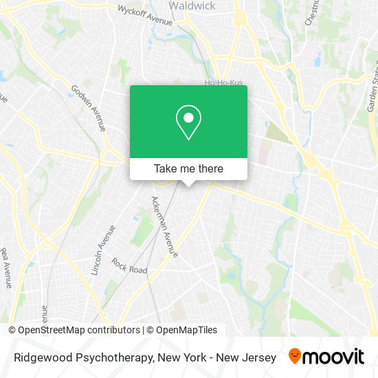 Ridgewood Psychotherapy map