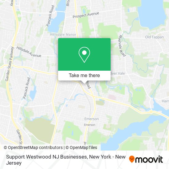 Support Westwood NJ Businesses map