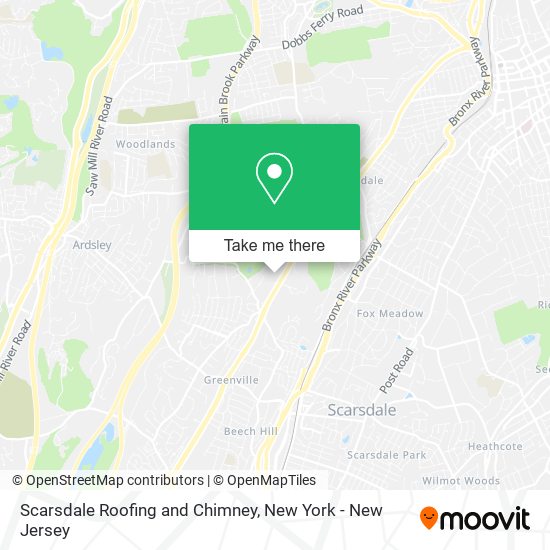 Scarsdale Roofing and Chimney map