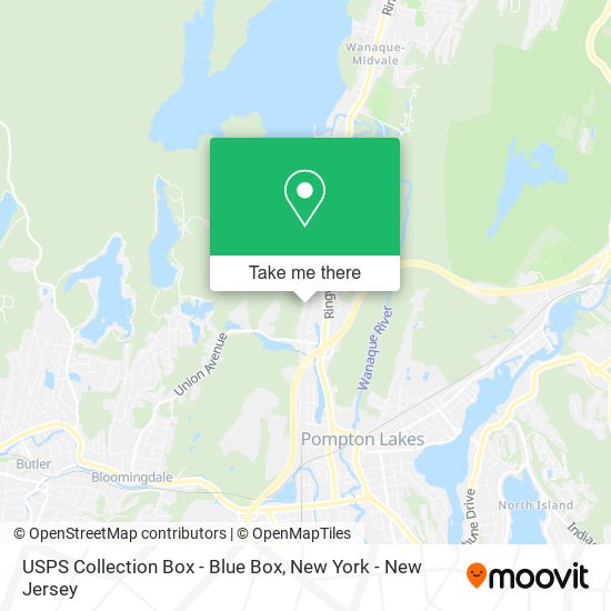 Mapa de USPS Collection Box - Blue Box