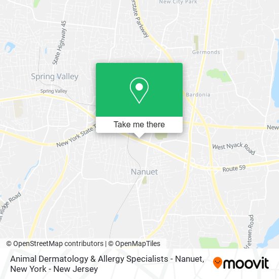 Mapa de Animal Dermatology & Allergy Specialists - Nanuet