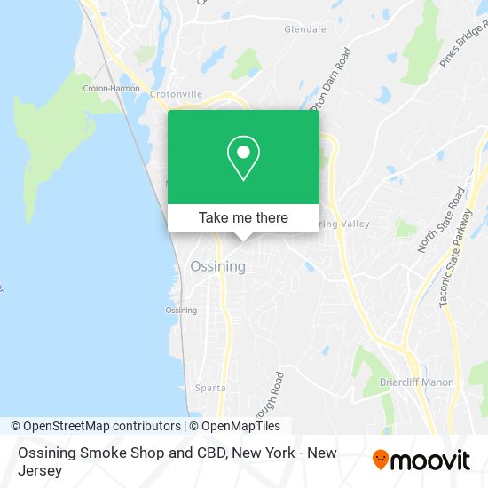 Ossining Smoke Shop and CBD map