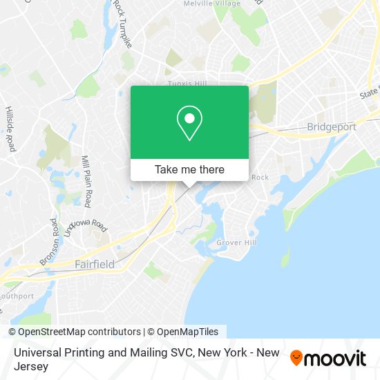 Universal Printing and Mailing SVC map