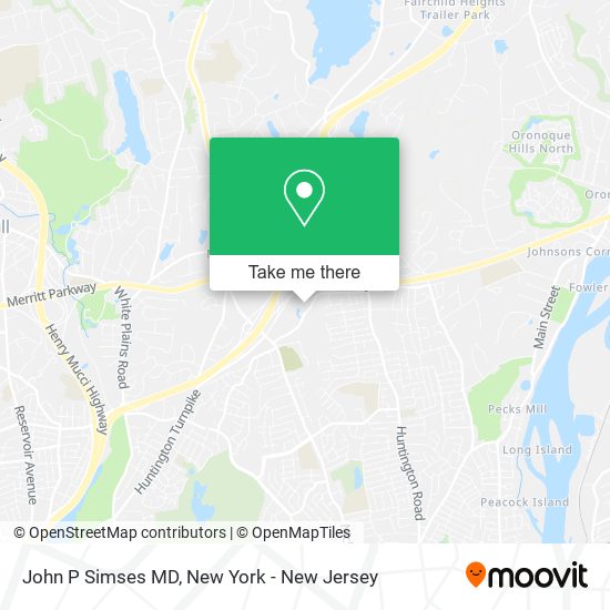 John P Simses MD map