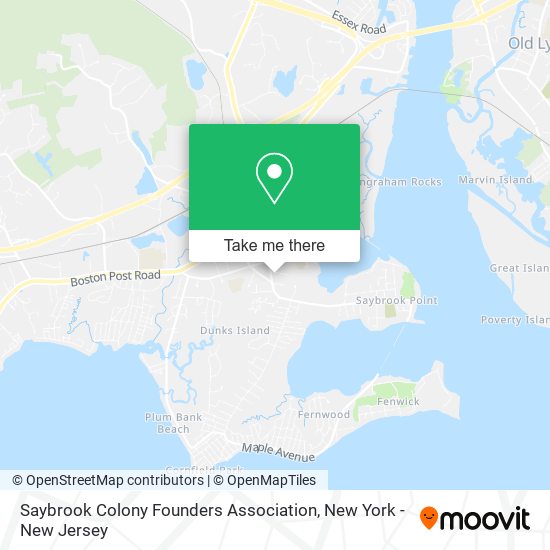 Mapa de Saybrook Colony Founders Association