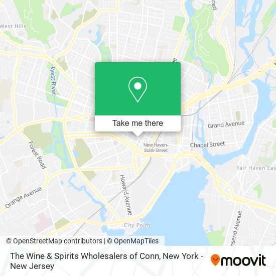 The Wine & Spirits Wholesalers of Conn map