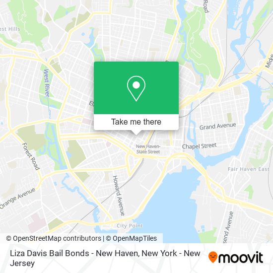 Liza Davis Bail Bonds - New Haven map