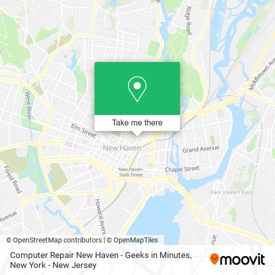 Computer Repair New Haven - Geeks in Minutes map