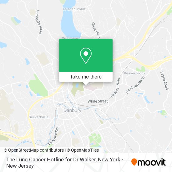 The Lung Cancer Hotline for Dr Walker map