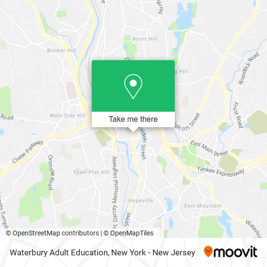 Waterbury Adult Education map
