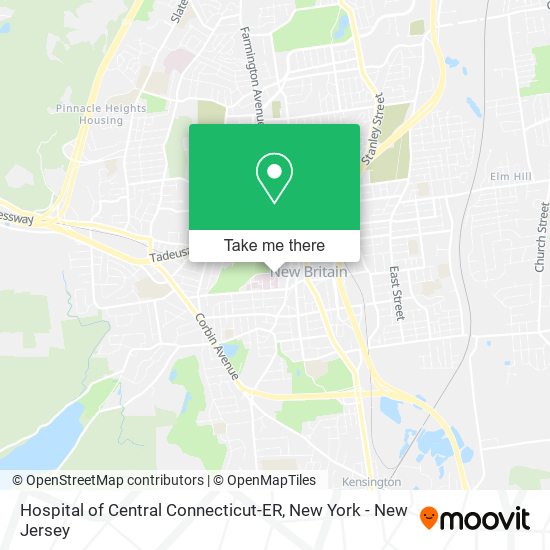 Hospital of Central Connecticut-ER map
