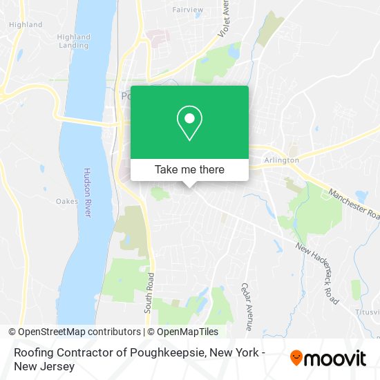 Roofing Contractor of Poughkeepsie map