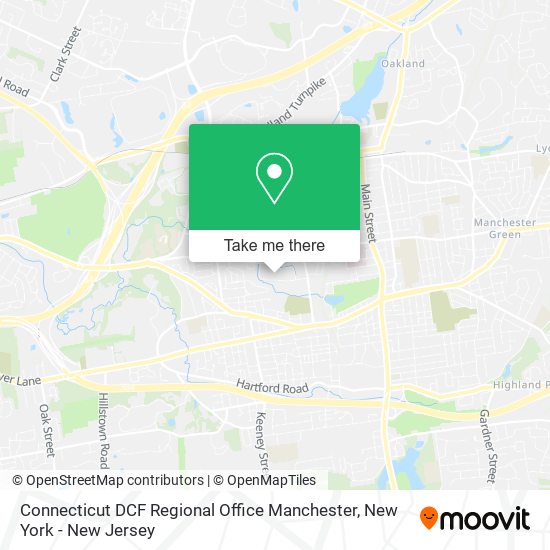Mapa de Connecticut DCF Regional Office Manchester