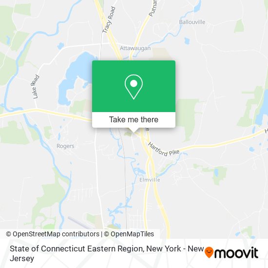 State of Connecticut Eastern Region map