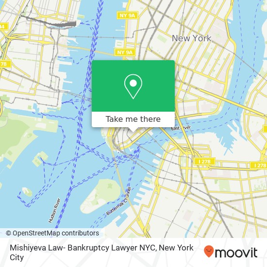 Mapa de Mishiyeva Law- Bankruptcy Lawyer NYC