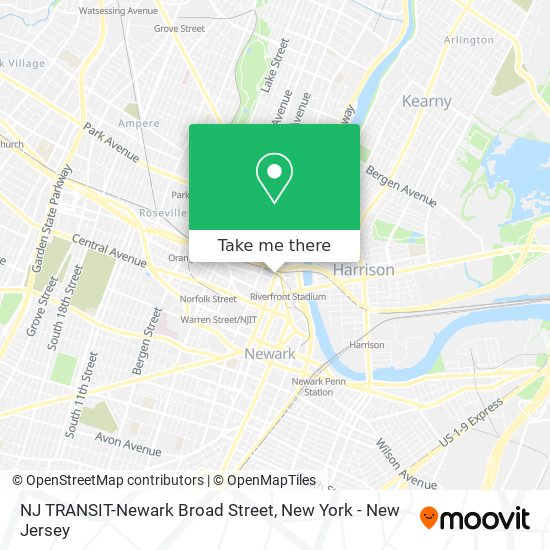 NJ TRANSIT-Newark Broad Street map