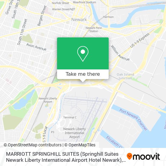 MARRIOTT SPRINGHILL SUITES (Springhill Suites Newark Liberty International Airport Hotel Newark) map
