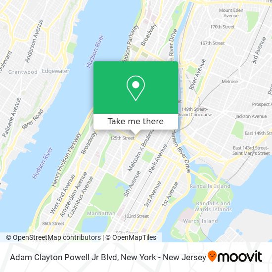 Mapa de Adam Clayton Powell Jr Blvd