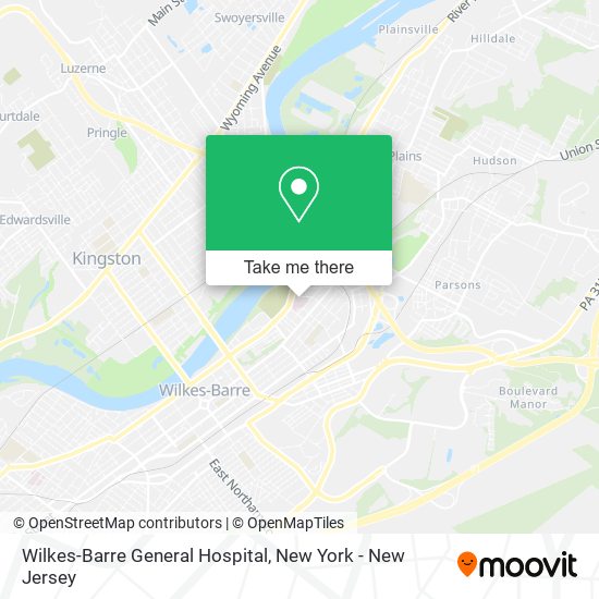 How to get to Wilkes-Barre General Hospital in New York - New Jersey by ...