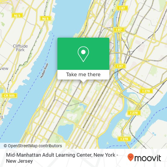 Mid-Manhattan Adult Learning Center map
