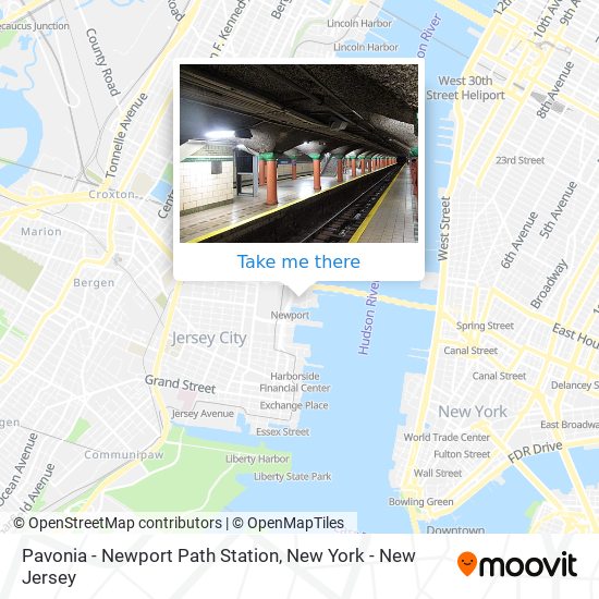 Mapa de Pavonia - Newport Path Station