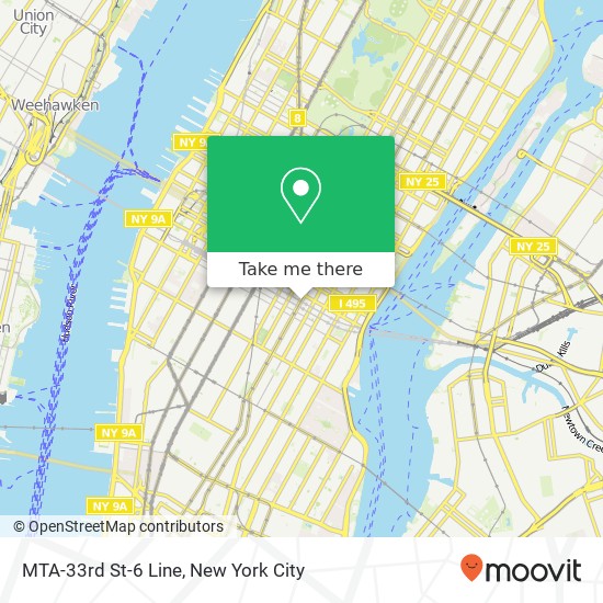 MTA-33rd St-6 Line map