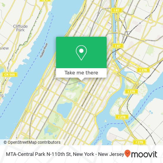 Mapa de MTA-Central Park N-110th St