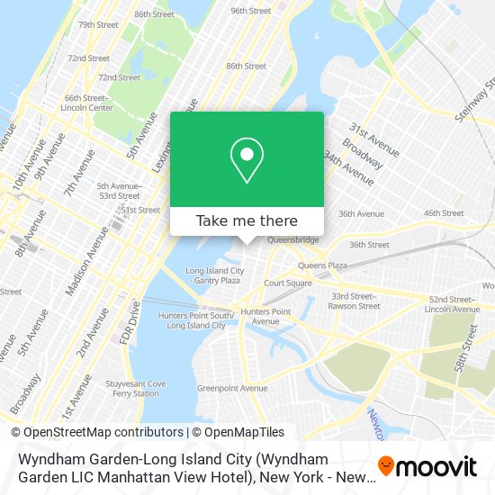 Mapa de Wyndham Garden-Long Island City (Wyndham Garden LIC Manhattan View Hotel)