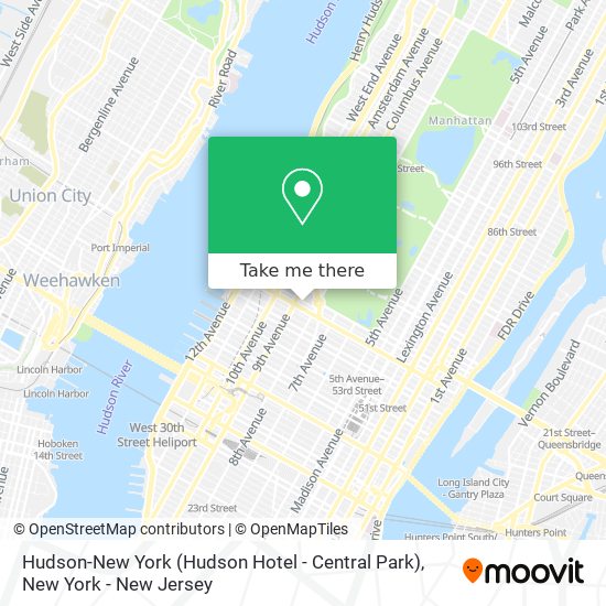 Hudson-New York (Hudson Hotel - Central Park) map